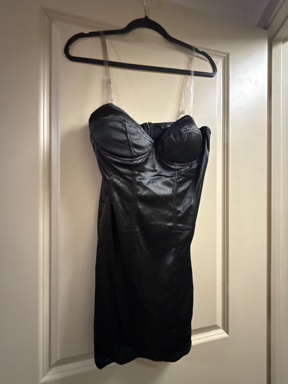 Black satin like dress - Mini